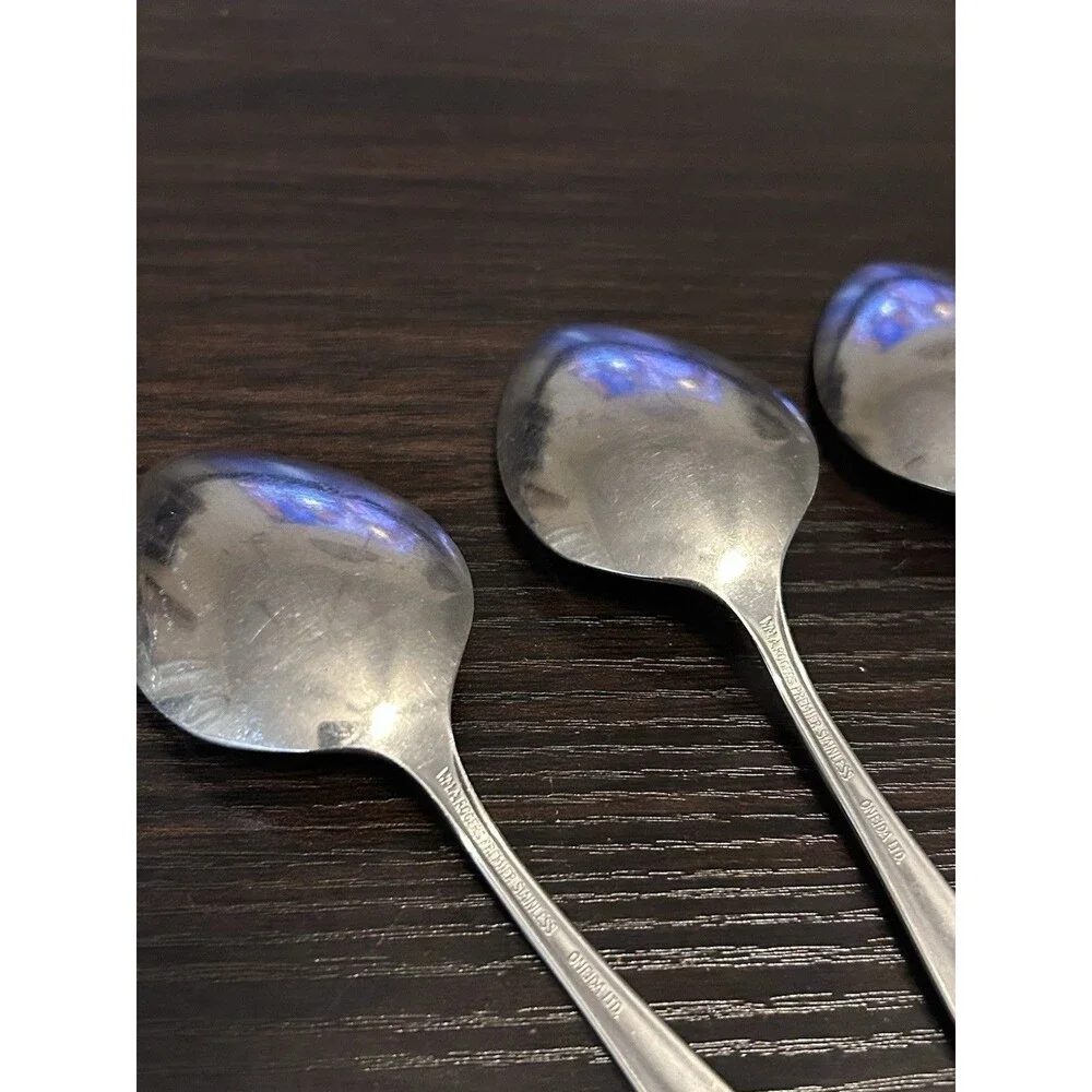 Oneida Royal Harvest Soup Spoons Set of 7 Stainless William Rogers Premier